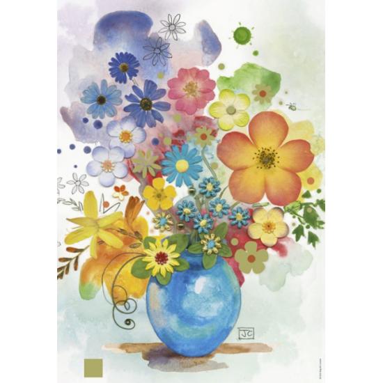 Heye vaso de flores em aquarela Puzzle 500 peças