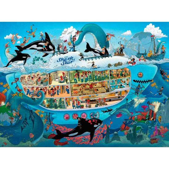 Puzzle Heye Diversão Subaquática, Caixa Triangular de 1500 Peça Puzzle Heye Diversão Subaquática, Caixa Triangular de 1500 Peça