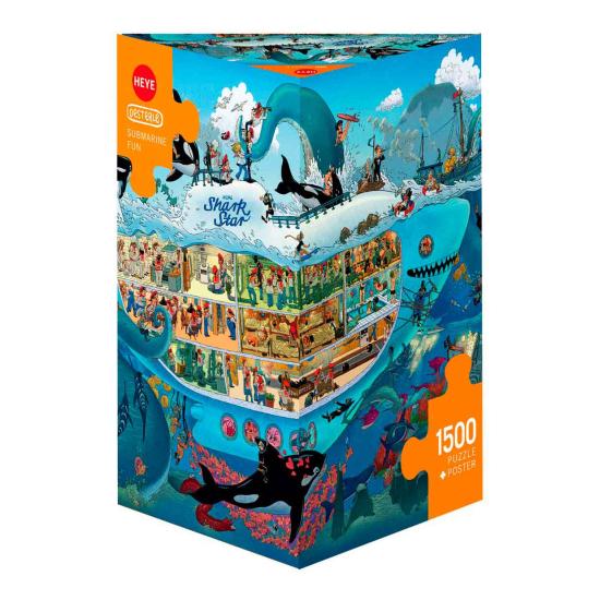 Puzzle Heye Diversão Subaquática, Caixa Triangular de 1500 Peça Puzzle Heye Diversão Subaquática, Caixa Triangular de 1500 Peça