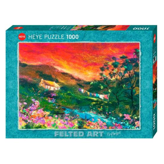 Puzzle de arte em feltro Heye, o varal 1000 peças Puzzle de arte em feltro Heye, o varal 1000 peças