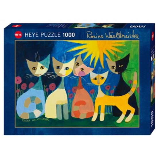 Puzzle de 1.000 peças com gatos coloridos