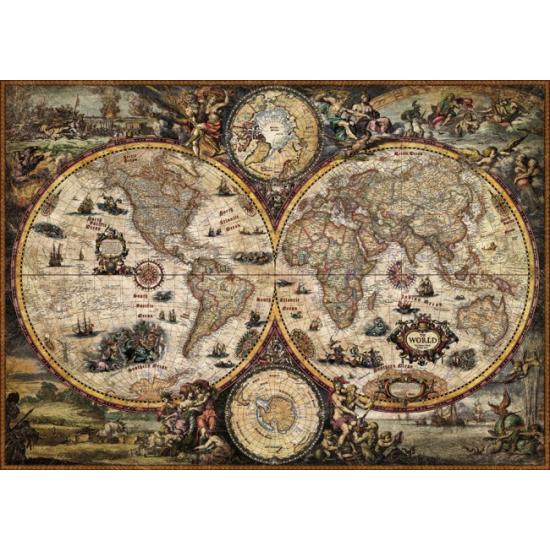 Puzzle de mapa do mundo Hey, peças vintage 2000