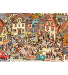 Heye Market Square Puzzle, Caixa Triangular de 1000 Peças