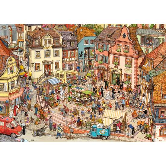 Heye Market Square Puzzle, Caixa Triangular de 1000 Peças Heye Market Square Puzzle, Caixa Triangular de 1000 Peças