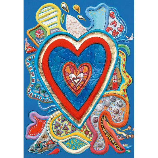 Heye vermelho e azul Puzzle 500 peças