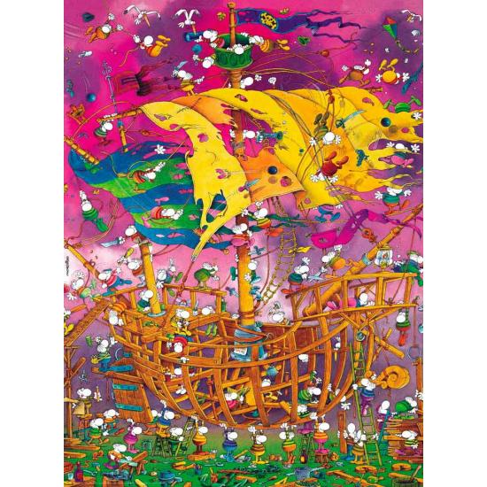 Puzzle Ei Salve o Navio!, Caixa Triangular de 1500 Peças