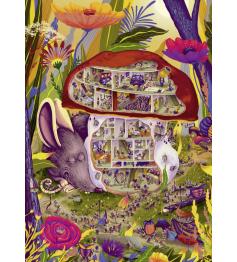 Puzzle Heye Cogumelo Vivo, Caixa Triangular de 1000 Peças