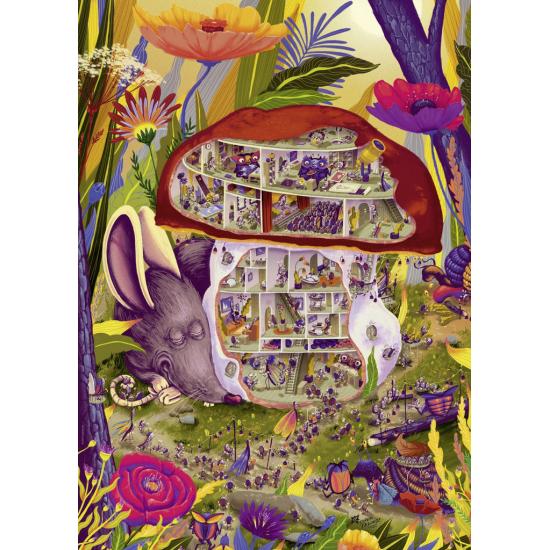 Puzzle Heye Cogumelo Vivo, Caixa Triangular de 1000 Peças