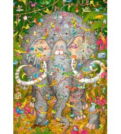 Heye Elephant Life Puzzle, Caixa Triangular de 1000 Pçs