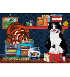 Puzzle Jacarou Amor do Gato de 500 Peças