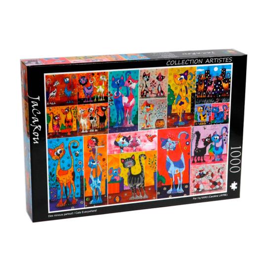 Puzzle Jacarou Gatos por todo o lado 1000 Peças