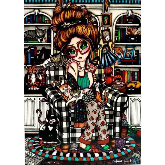 Puzzle Jacarou A Senhora Louca do Gato de 1000 Peças