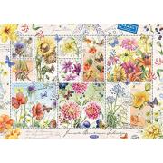 Puzzle Jumbo coleção de selos de flores de verão de 1000