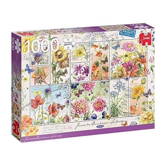 Puzzle Jumbo coleção de selos de flores de verão de 1000