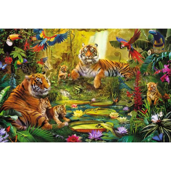 Puzzle Jumbo Família Tigre na Selva, 1500 Pçs