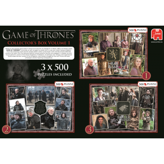Coleção Puzzle Jumbo Game of Thrones 1 de 3 x 500 peças