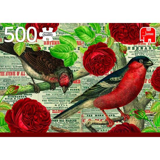 Puzzle Jumbo Pássaros Amor Flores 500 Peças