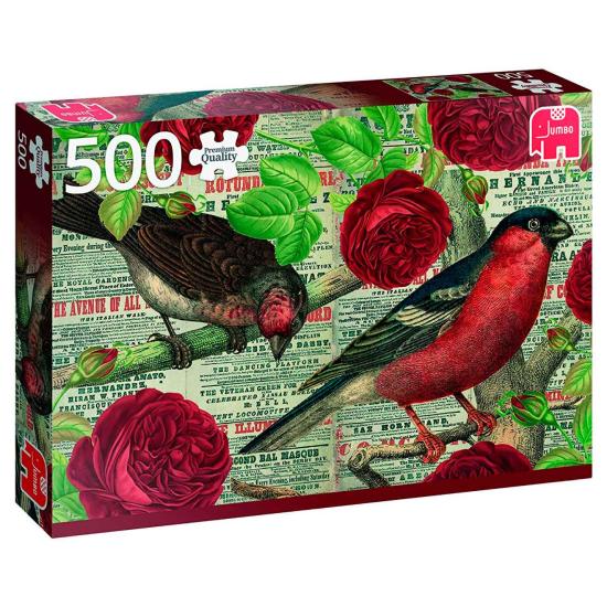 Puzzle Jumbo Pássaros Amor Flores 500 Peças