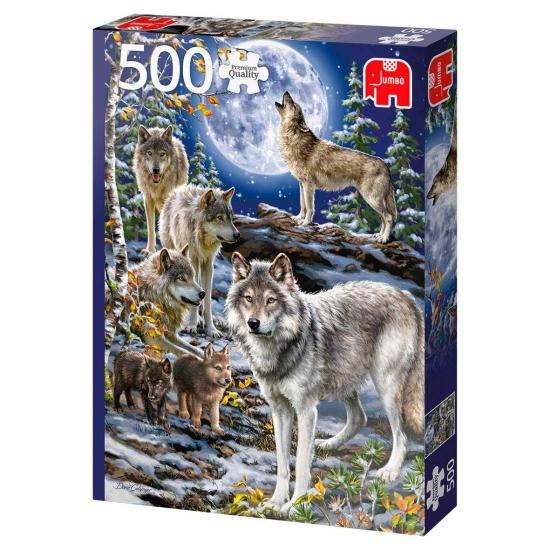 Pacote de Lobo Puzzle Jumbo no Inverno 500 Peças