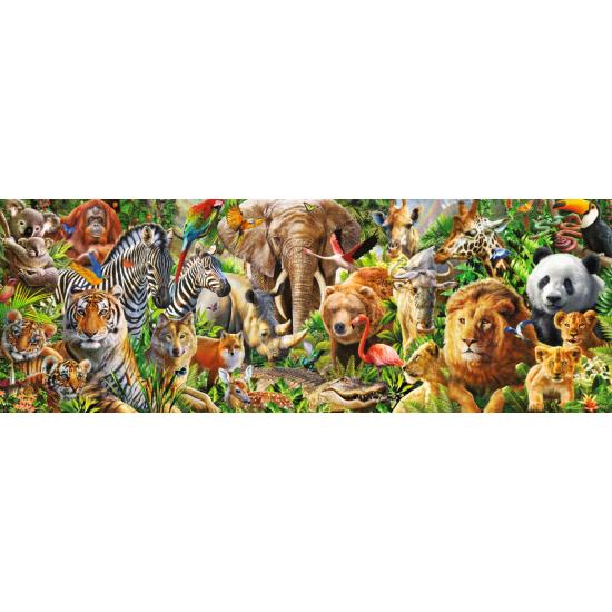 Puzzle Jumbo Panorâmico Flora e Fauna Africana 1000 Peças