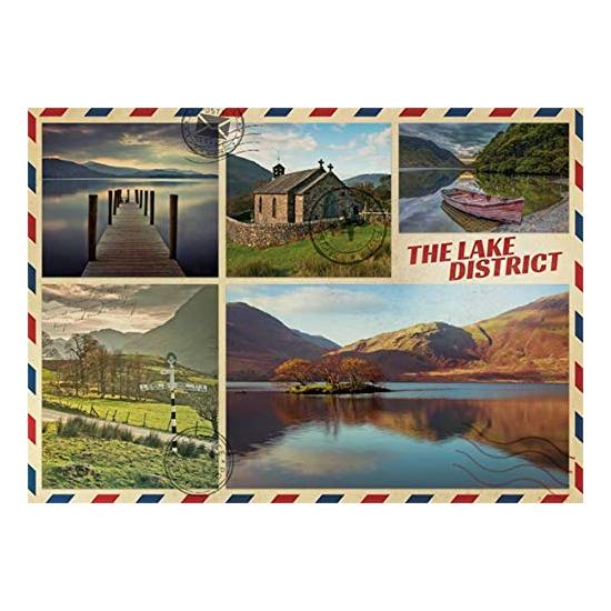 Cartão postal de Puzzle enorme do lago de 1000 torta