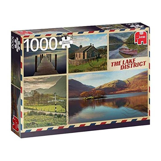 Cartão postal de Puzzle enorme do lago de 1000 torta