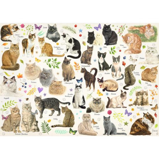 Puzzle Jumbo de pôster de gatos 1000 peças
