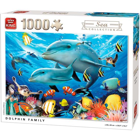 Puzzle King Dolphin Family 1000 Peças
