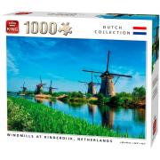 Puzzle King Windmills em Kinderdijk, Holanda de 1000 Pzs