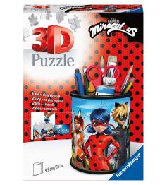 Puzzle de Lápis 3D Ravensburger Miraculous Ladybug de 57 peças