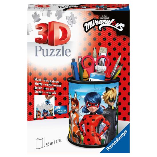 Puzzle de Lápis 3D Ravensburger Miraculous Ladybug de 57 peças