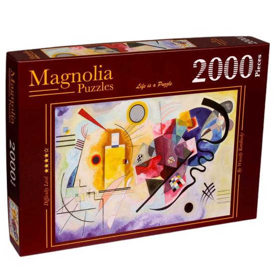 Puzzle Magnolia amarela, vermelha e azul de 2000 peças Puzzle Magnolia amarela, vermelha e azul de 2000 peças