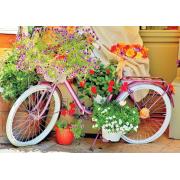 Puzzle Magnolia bicicleta com flores 1000 peças