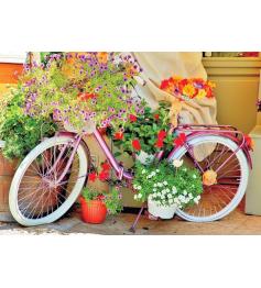 Puzzle Magnolia bicicleta com flores 1000 peças