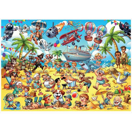 Puzzle Magnolia Caos Na Praia de 1000 peças
