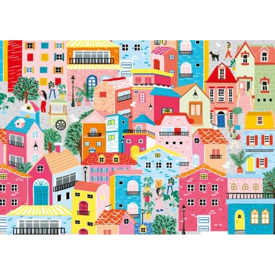 Puzzle Magnolia Casas Coloridas de 1000 peças