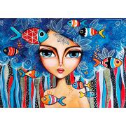 Puzzle Magnolia Senhora com Peixe 1000 peças