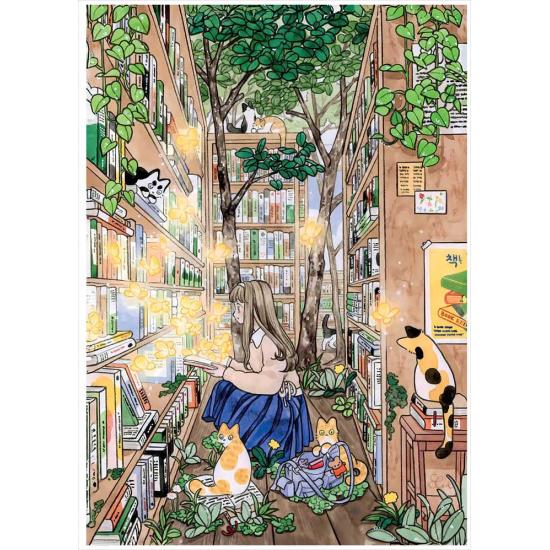 Puzzle Magnolia Na Floresta Dos Livros de 1000 peças