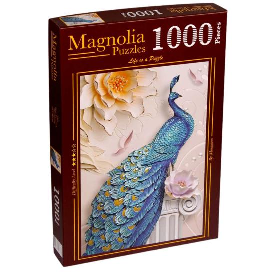 Puzzle Magnolia pavão azul de 1000 peças