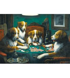 Puzzle Magnolia Cachorros jogando pôquer de 1.000 peças