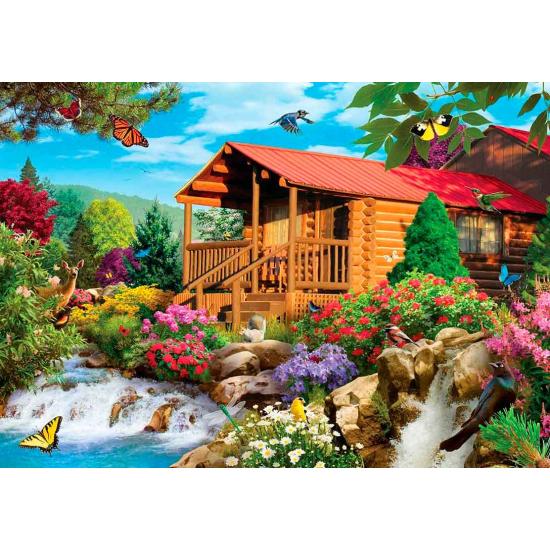 Cabine de peças mestre de Puzzle com cascata 1000 peças Cabine de peças mestre de Puzzle com cascata 1000 peças