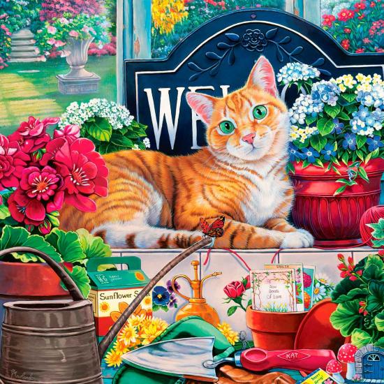 Peças Mestras de Puzzle O Gato das Flores de 1000 Peças