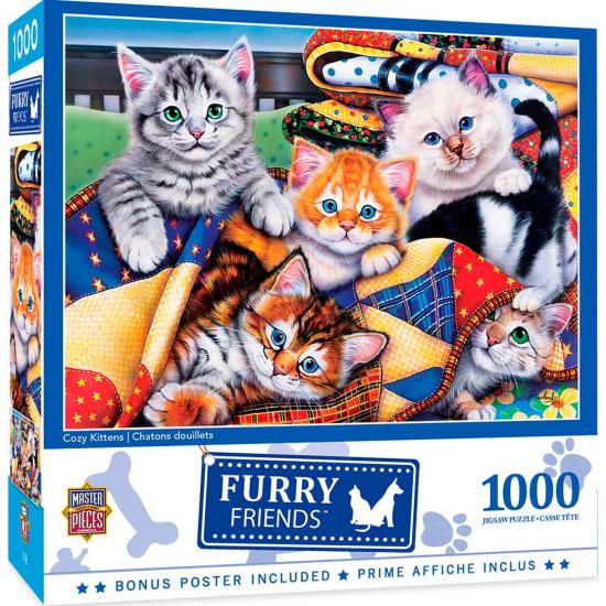 Puzzle Master Pieces Gatinhos Entre Cobertores 1000 Peças Puzzle Master Pieces Gatinhos Entre Cobertores 1000 Peças