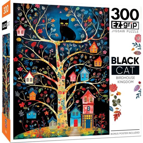 Puzzle Master Pieces Gato Preto Casinhas De Pássaros XXL 300 Peç