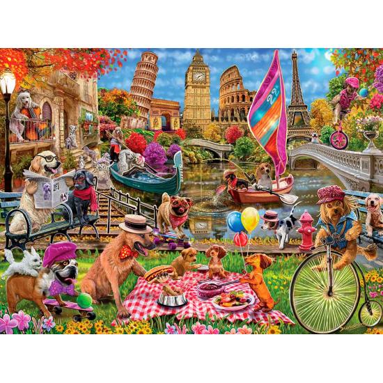 MasterPieces Tourist Dogs XXL Puzzle 300 peças