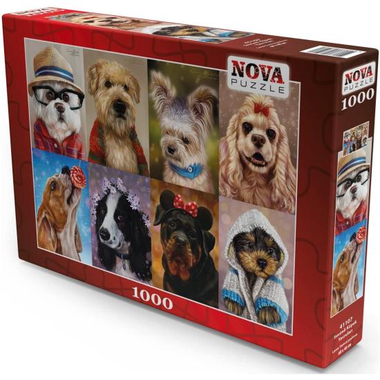 Puzzle Nova Collage Dogs Horizontal 1000 Peças