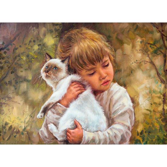 Puzzle Nova O Gato e o Amor de Garota 1000 Peças Puzzle Nova O Gato e o Amor de Garota 1000 Peças