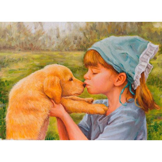 Puzzle Nova O Cachorro e o Amor de Garota 1000 Peças