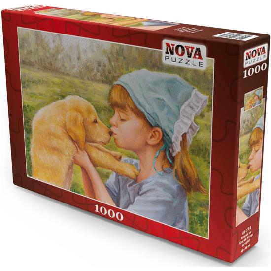 Puzzle Nova O Cachorro e o Amor de Garota 1000 Peças
