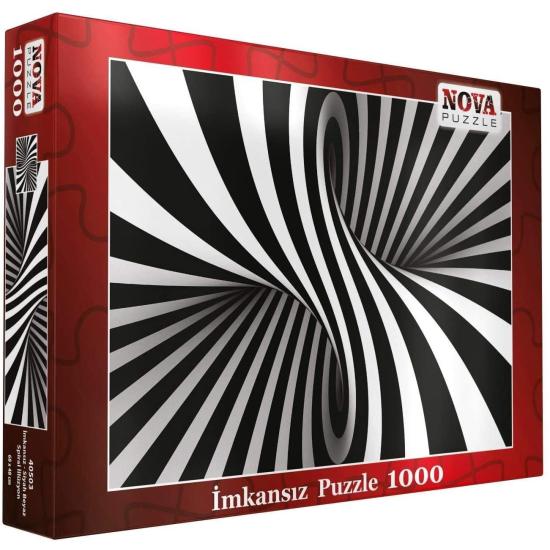 Puzzle Nova Espiral Preto e Branco 1000 Peças